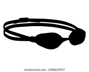 Swimming goggles silhouette vector art white background