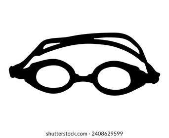 Swimming goggles silhouette vector art white background