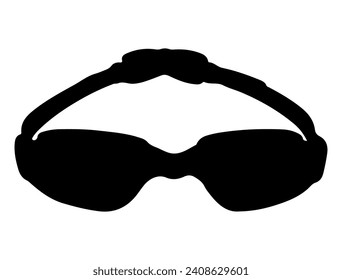 Swimming goggles silhouette vector art white background