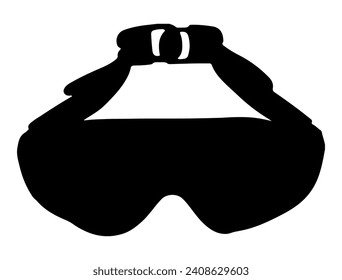 Swimming goggles silhouette vector art white background