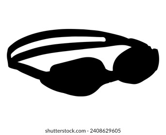 Swimming goggles silhouette vector art white background