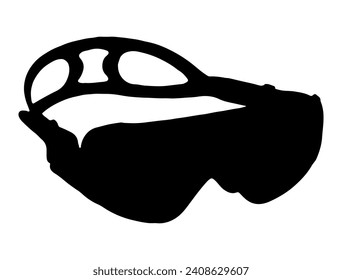 Swimming goggles silhouette vector art white background