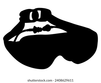 Swimming goggles silhouette vector art white background