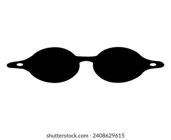 Swimming goggles silhouette vector art white background