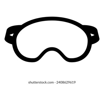 Swimming goggles silhouette vector art white background