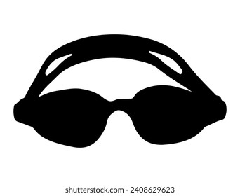 Swimming goggles silhouette vector art white background