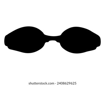 Swimming goggles silhouette vector art white background