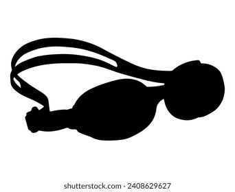 Swimming goggles silhouette vector art white background