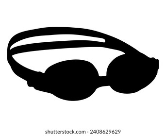 Swimming goggles silhouette vector art white background