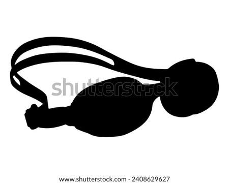Swimming goggles silhouette vector art white background