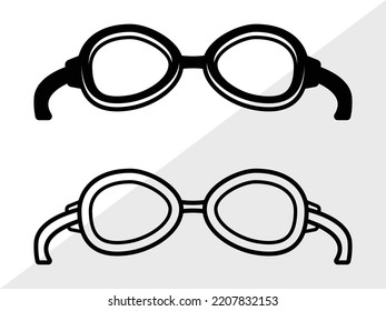 Swimming Goggles SVG Printable Vector Illustration