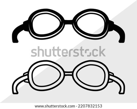 Swimming Goggles SVG Printable Vector Illustration