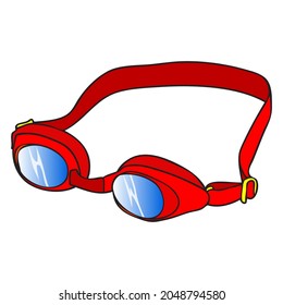 swimming goggles vector illustration,isolated on white background,top view