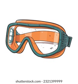 Swimming goggles vector over white