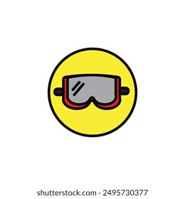swimming goggles vector type icon
