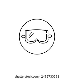 swimming goggles vector type icon