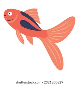 Swimming goldfish design over white