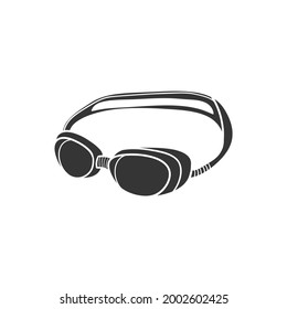 Swimming Goolges Icon Silhouette Illustration. Swim Sport Vector Graphic Pictogram Symbol Clip Art. Doodle Sketch Black Sign.