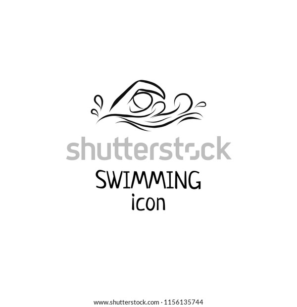 Swimming Hand Drawn Outline Icon 600w 1156135744 