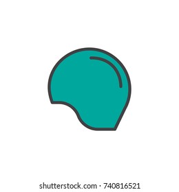 Swimming hat filled outline icon, line vector sign, linear colorful pictogram isolated on white. Symbol, logo illustration. Pixel perfect vector graphics