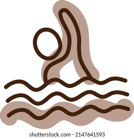 Swimming hobby, illustration, vector on a white background.