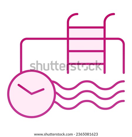 Swimming hours flat icon. Swimming pool and clock pink icons in trendy flat style. Sport gradient style design, designed for web and app. Eps 10