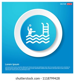 Swimming Icon Abstract Blue Web Sticker Button - Free vector icon