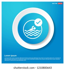 Swimming Icon Abstract Blue Web Sticker Button - Free vector icon