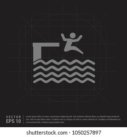 Swimming Icon - Black Creative Background