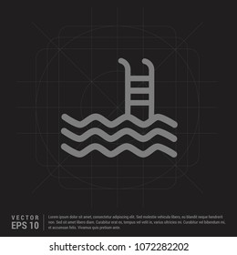 Swimming Icon - Black Creative Background