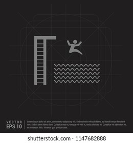 Swimming Icon - Black Creative Background - Free vector icon