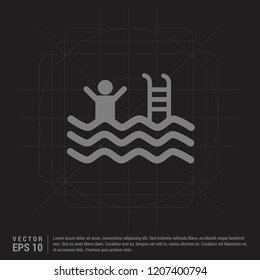 Swimming Icon - Black Creative Background - Free vector icon