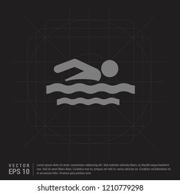 Swimming Icon - Black Creative Background - Free vector icon