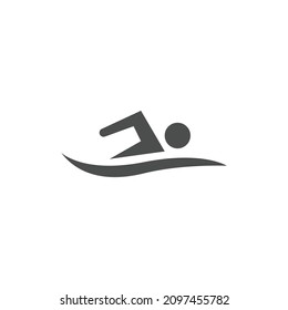 Icono de natación Gráfico de vectores blanco y negro
