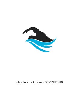 Swimming icon design illustration template