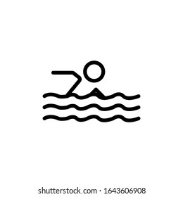 Swimming icon. Design template vector