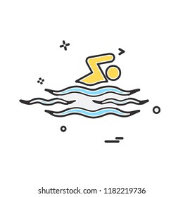 Swimming icon design vector