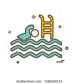 Swimming icon design vector