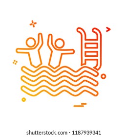 Swimming icon design vector