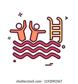 Swimming icon design vector