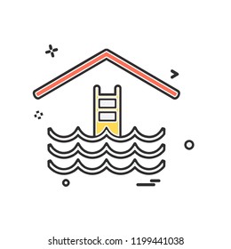Swimming icon design vector