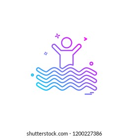 Swimming icon design vector