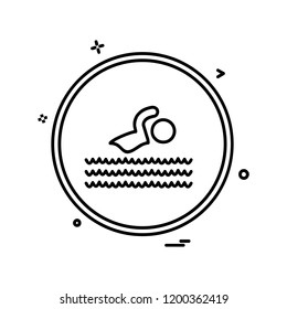 Swimming icon design vector