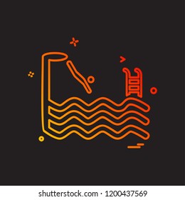 Swimming icon design vector