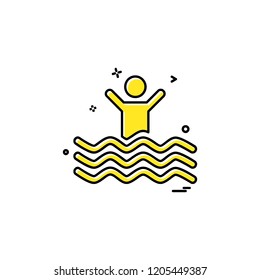 Swimming icon design vector