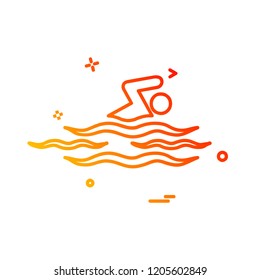 Swimming icon design vector
