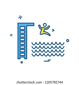 Swimming icon design vector