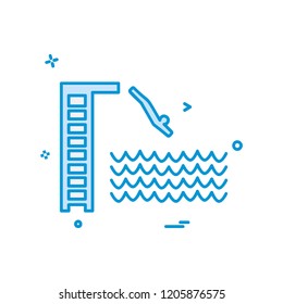 Swimming icon design vector