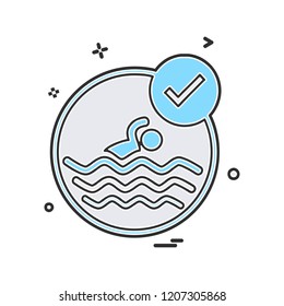 Swimming icon design vector 