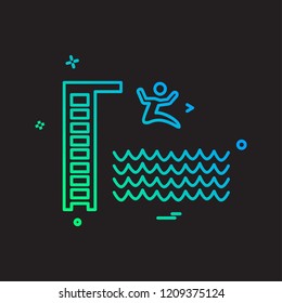 Swimming icon design vector